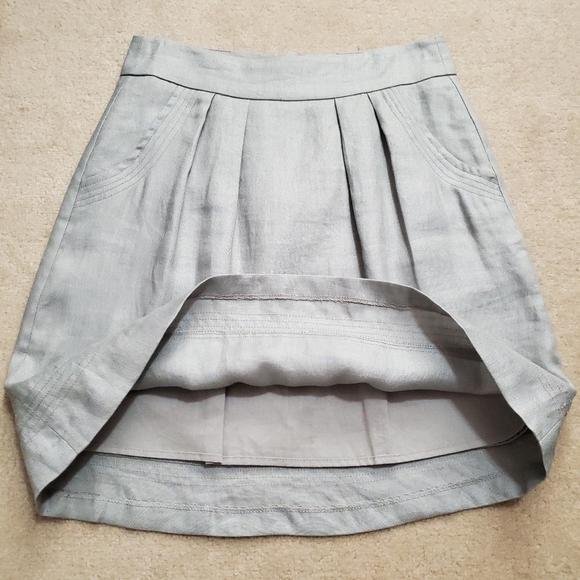 RW&CO ramie & cotton jacket blazer short skirt suit gray Small S natural fabric - Picture 11 of 16